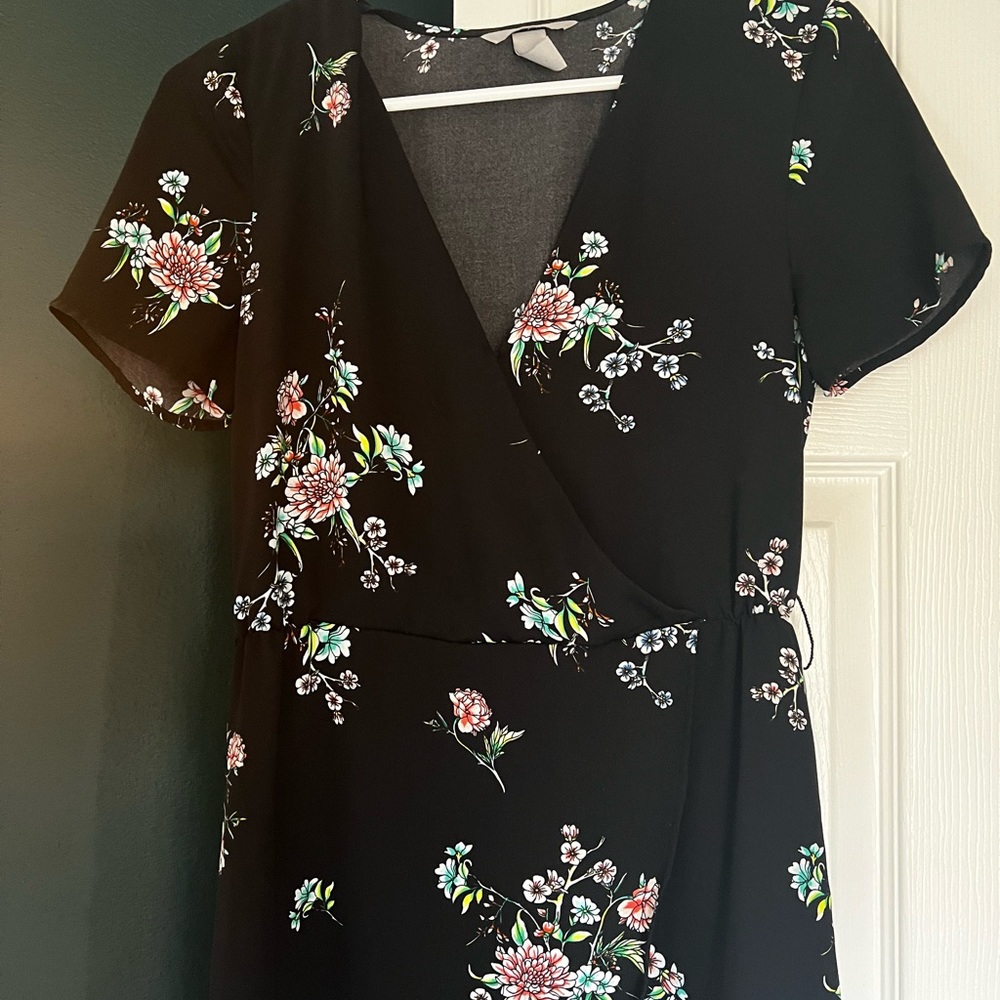 H&M black dress with floral